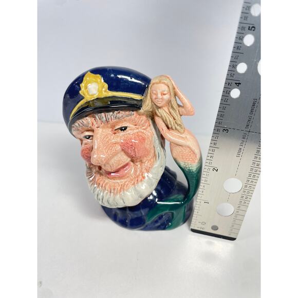 Vtg 1960 Royal Doulton Toby Mug Old Salt Captain Mermaid Jug England Decor - Picture 8 of 9